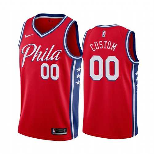 Men & Youth Customized Philadelphia 76ers Red 2019-20 Statement Edition Nike Jersey->customized nba jersey->Custom Jersey